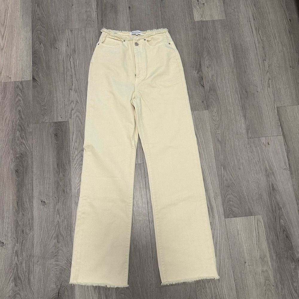 We Wore What Cream Jeans